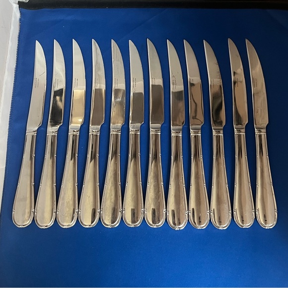 reed barton stainless china sharp steak knife set Of 12